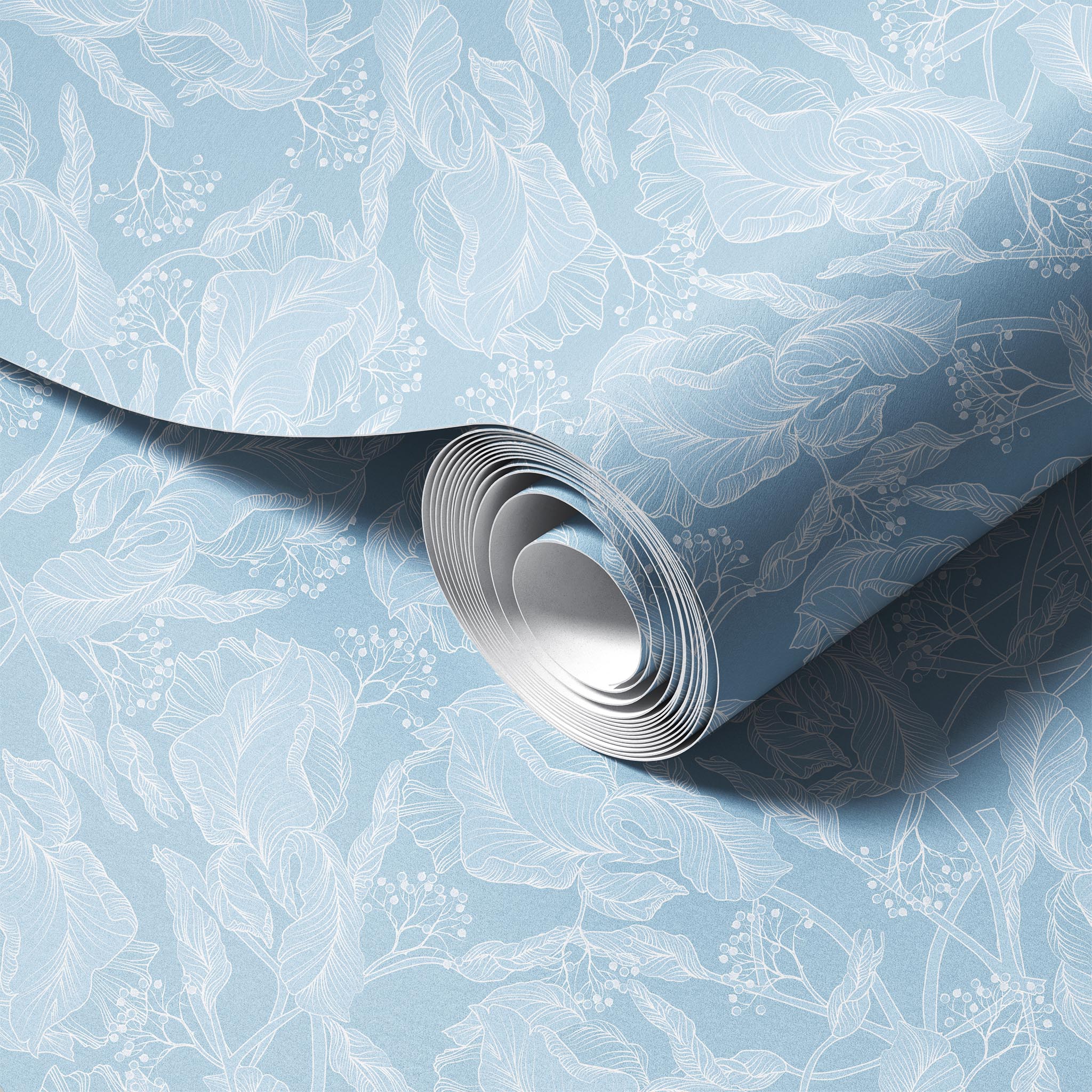 True Classic Blue peel and stick wallpaper room mockup